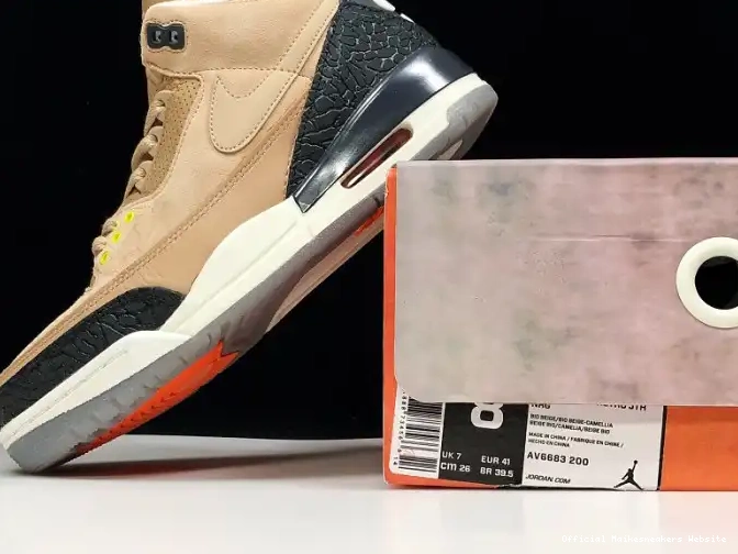Official Maikesneakers JTH Air AV6683-200 Beige Jordan 3 Bio 0505